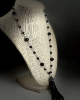 Black Tassel Pendant Necklace