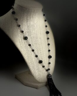 Black Tassel Pendant Necklace