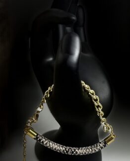 Gold chain and snake leader  bracelet