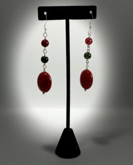 Red Oval Earrings